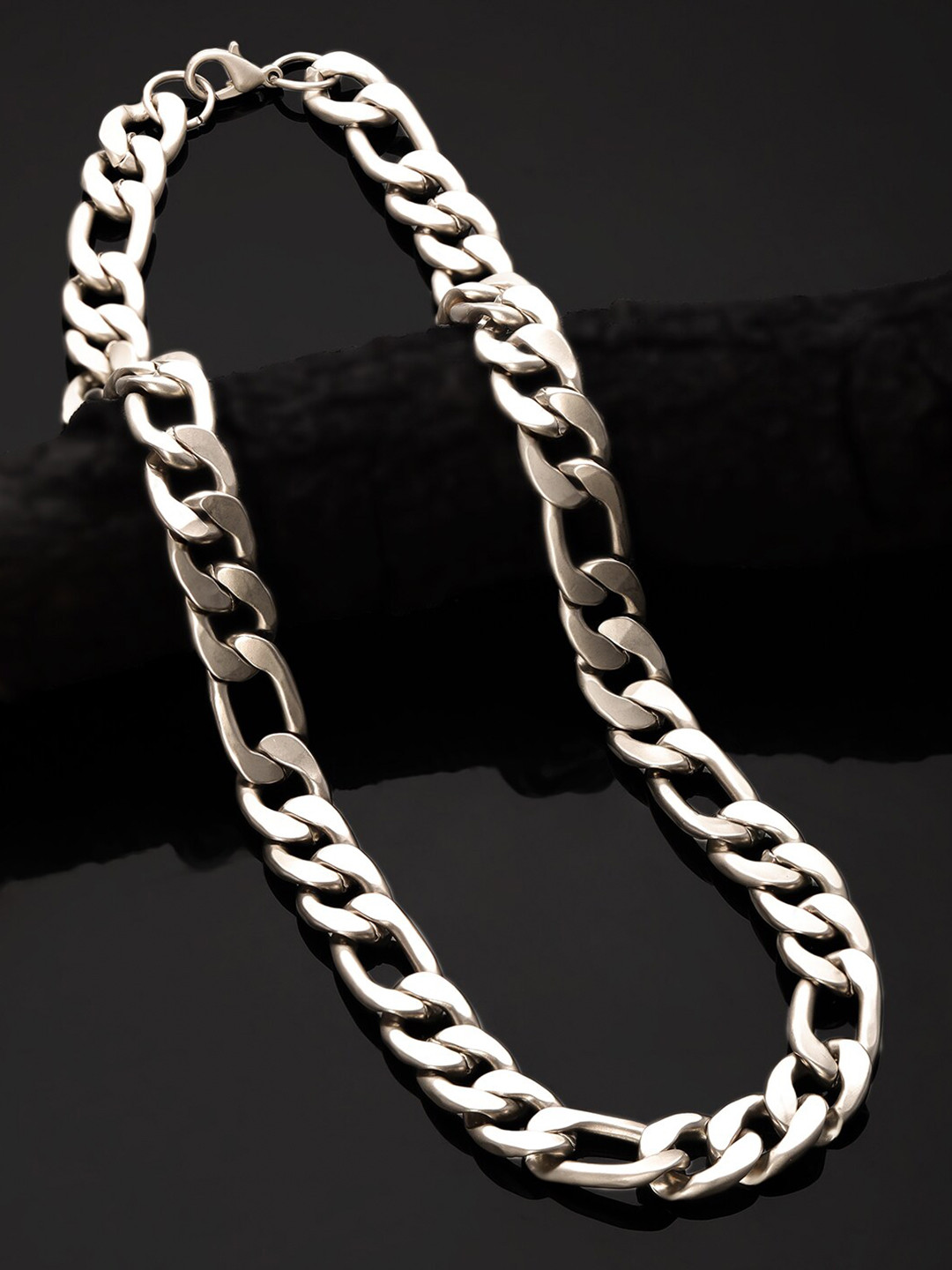 The Roadster Lifestyle Co. Men Silver-Plated Cuban Link Chain