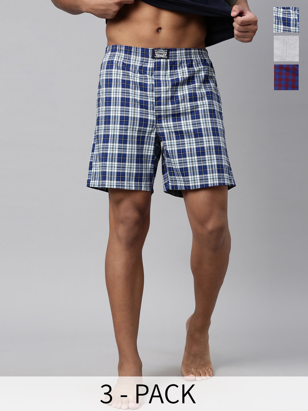 Levis Pack Of 3 Checked Pure Cotton Boxers 18797588-1-11870958