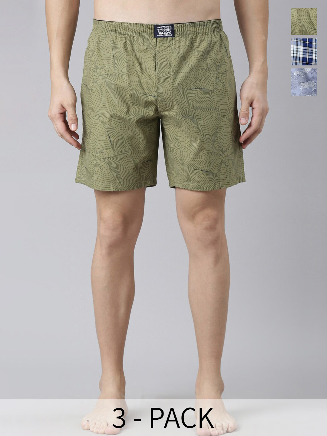 Levis Pack Of 3 Printed Pure Cotton Boxers 11933052-1-21030554