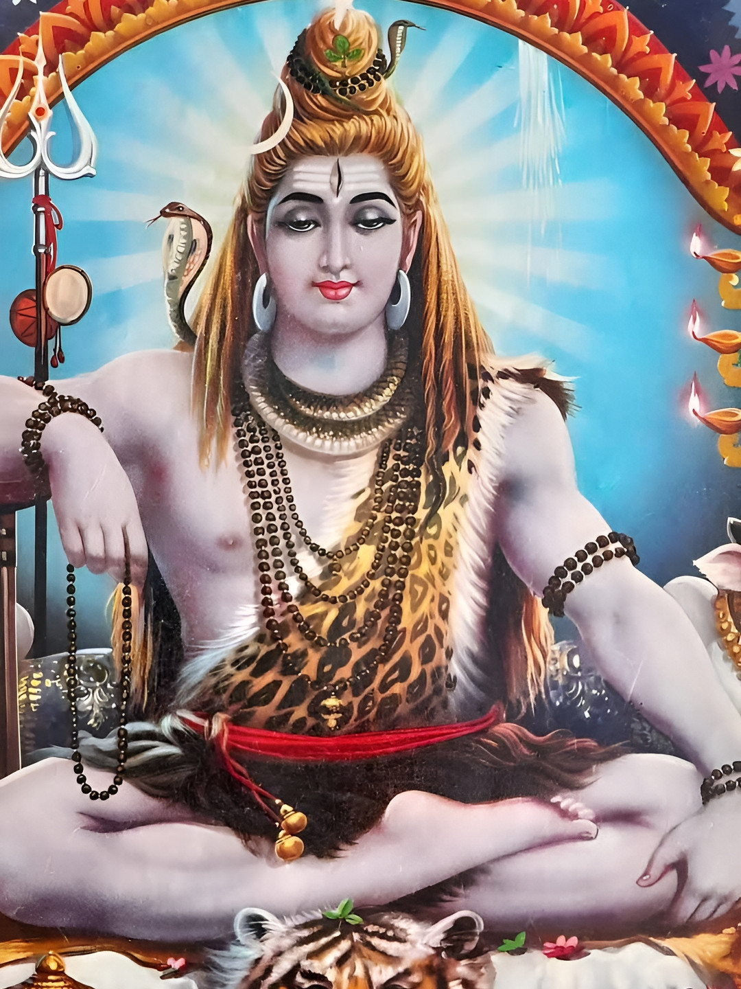 British Terminal Blue & Brown Shiva Religious Waterproof Poster