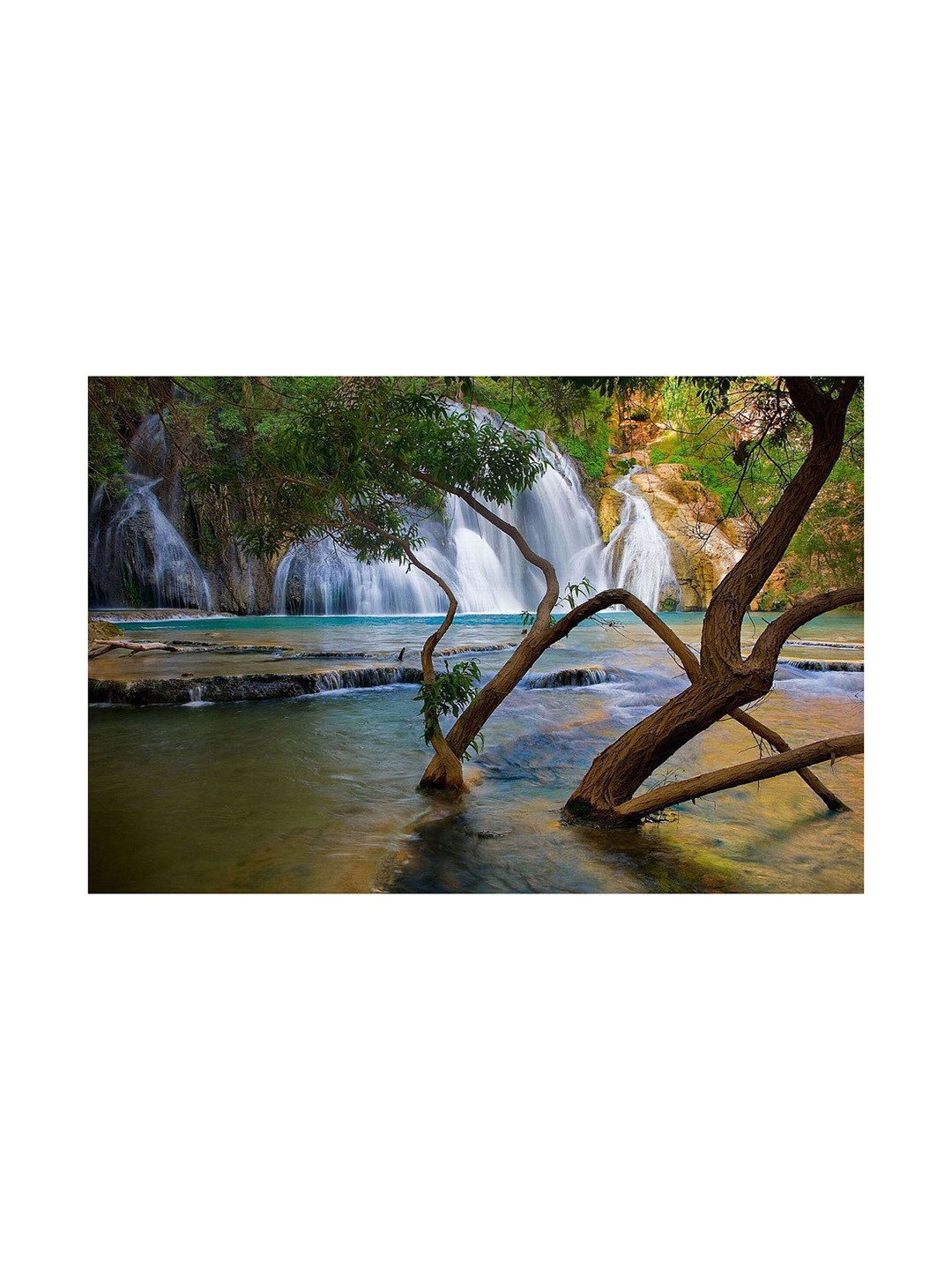 British Terminal White & Green Waterfalls Waterproof Wall Sticker