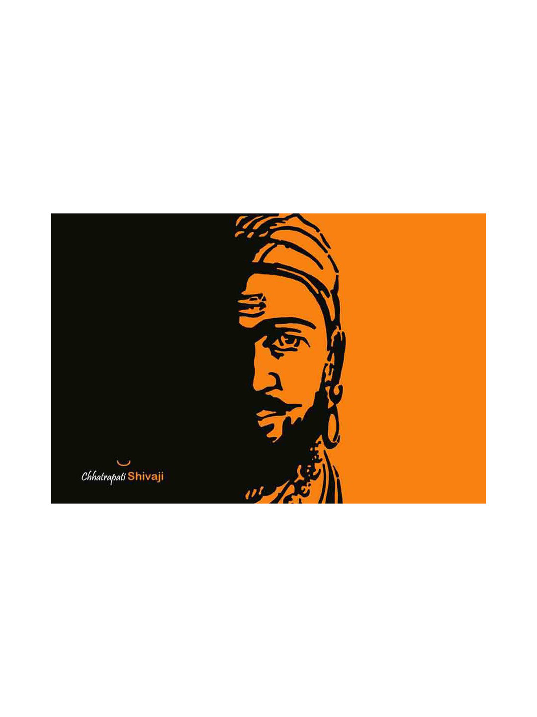 British Terminal Orange & Black Shivaji Maharaj Wall Poster