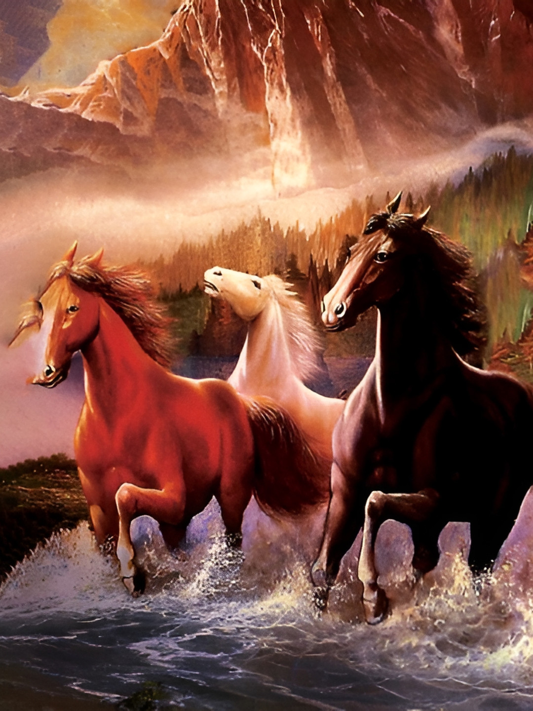 British Terminal Brown & Black Horses Printed Wall Poster