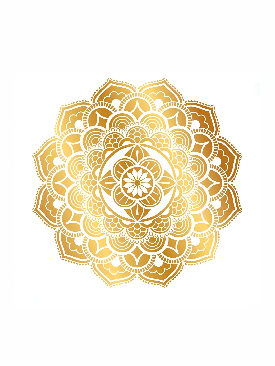 British Terminal White & Gold Toned Mandala detail Water Proof Wall Poster