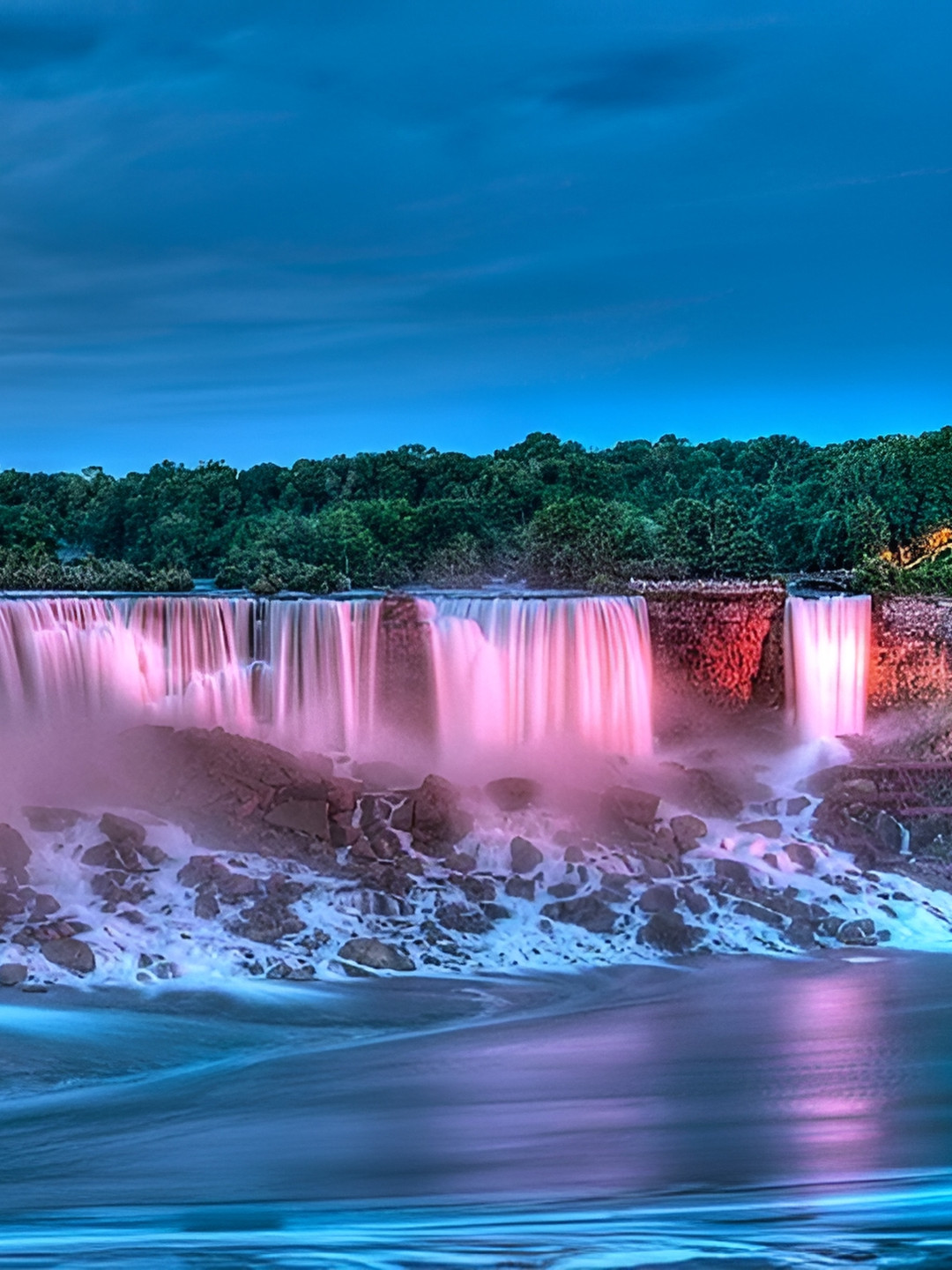 British Terminal Green & Blue  Waterfalls Printed Waterproof Wall Sticker