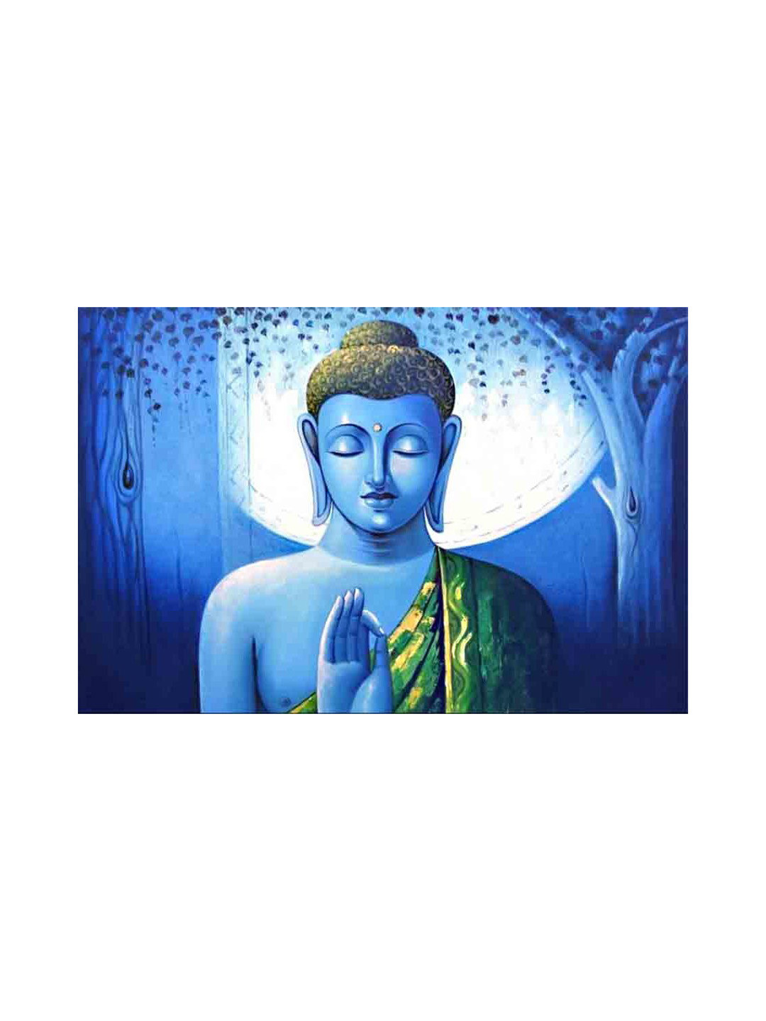 British Terminal Blue & Beige Buddha Waterproof Wall Sticker