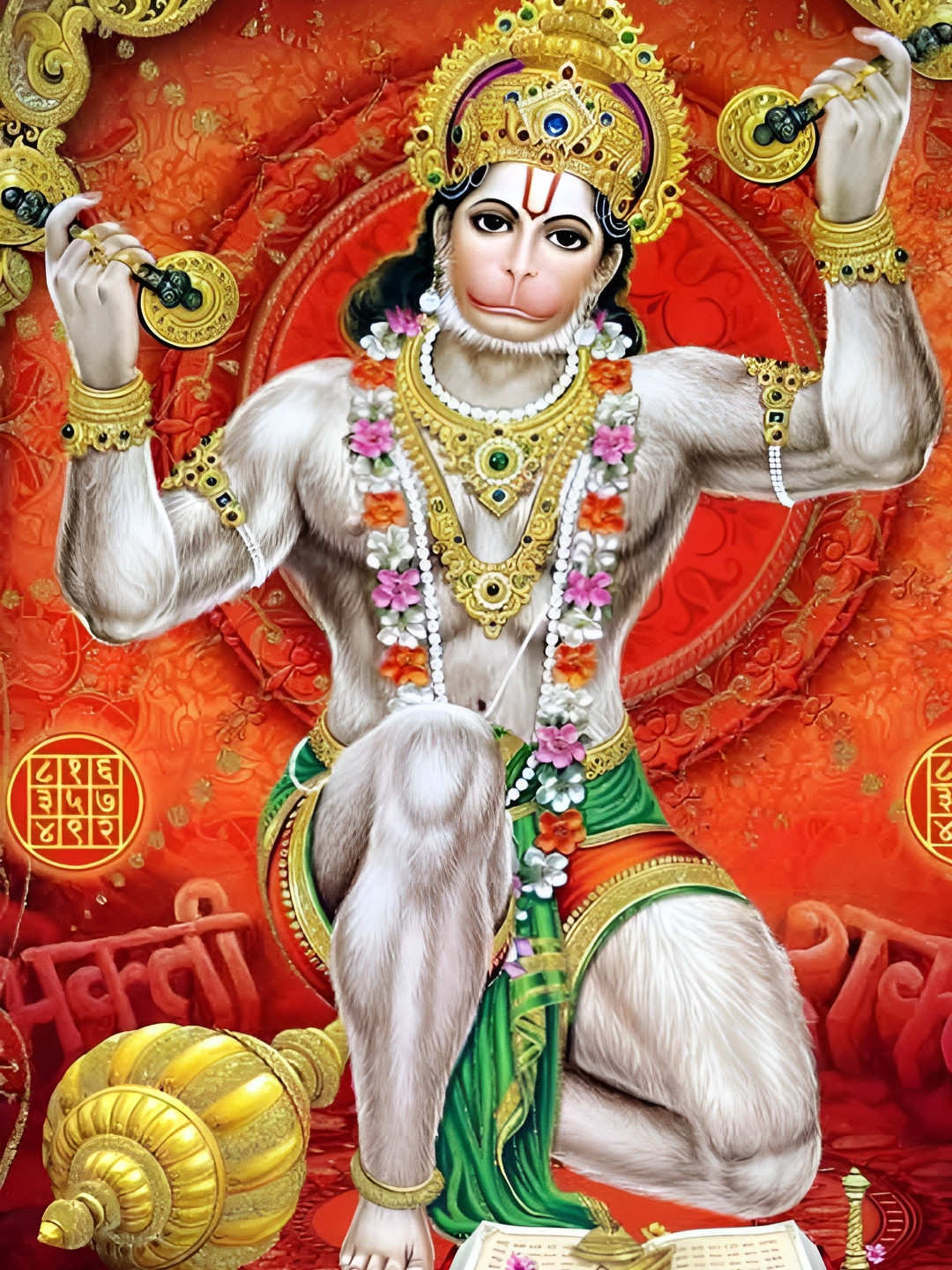 British Terminal Red & White Hanuman Waterproof Poster