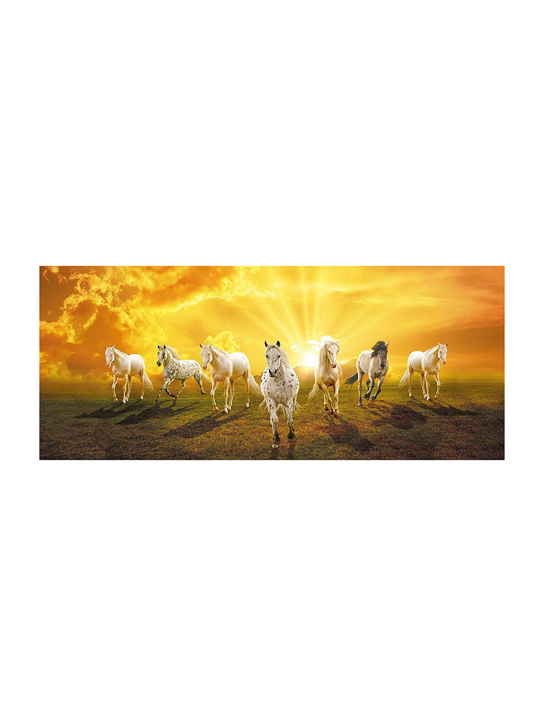 British Terminal White & Yellow Horse Printed Wall Poster