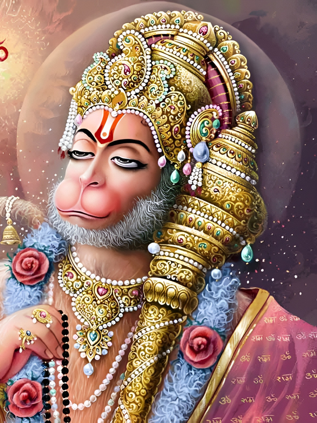 British Terminal Gold Toned & Pink Religious Wall Poster