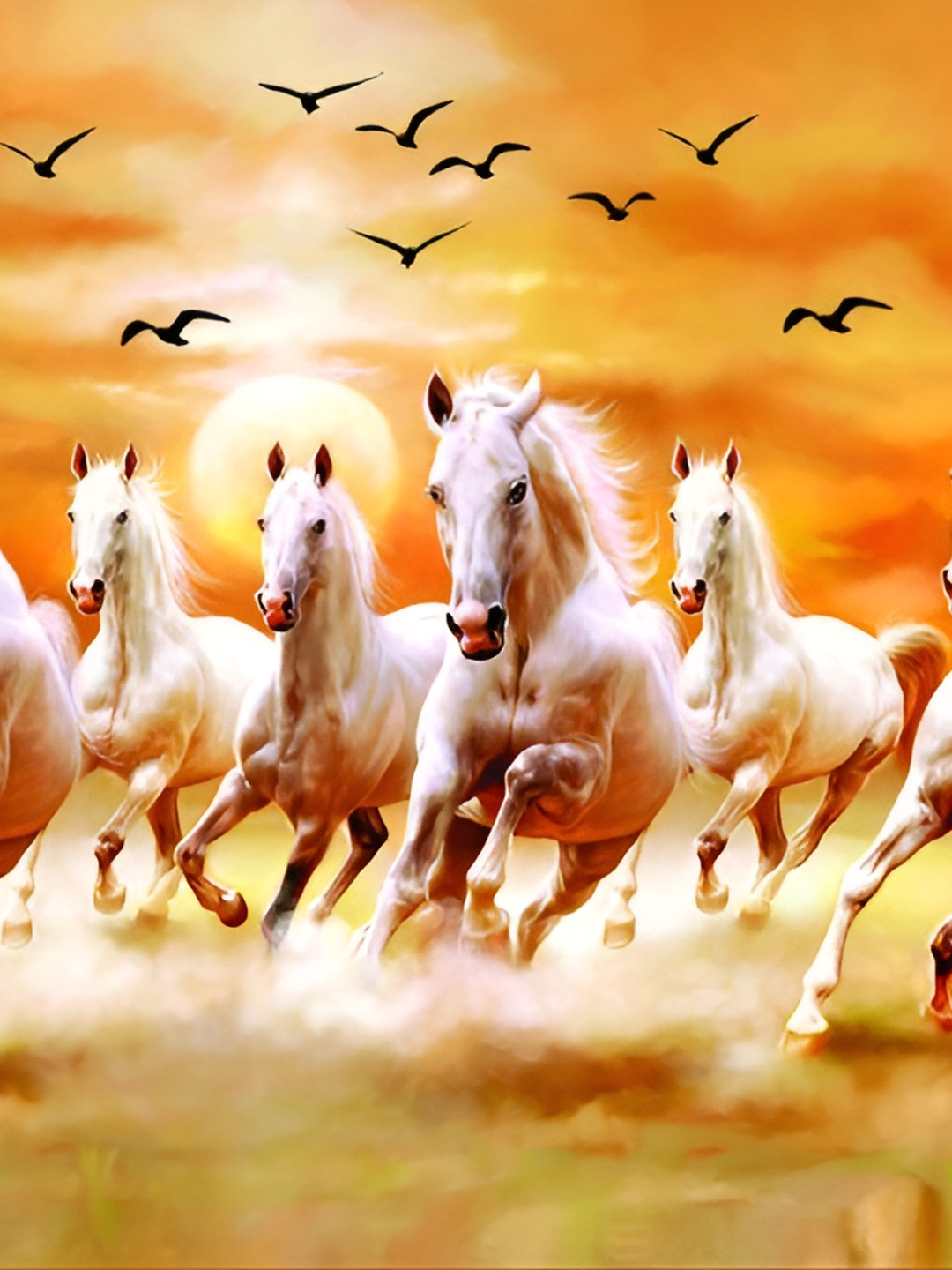British Terminal White & Black Horse Printed Waterproof Poster