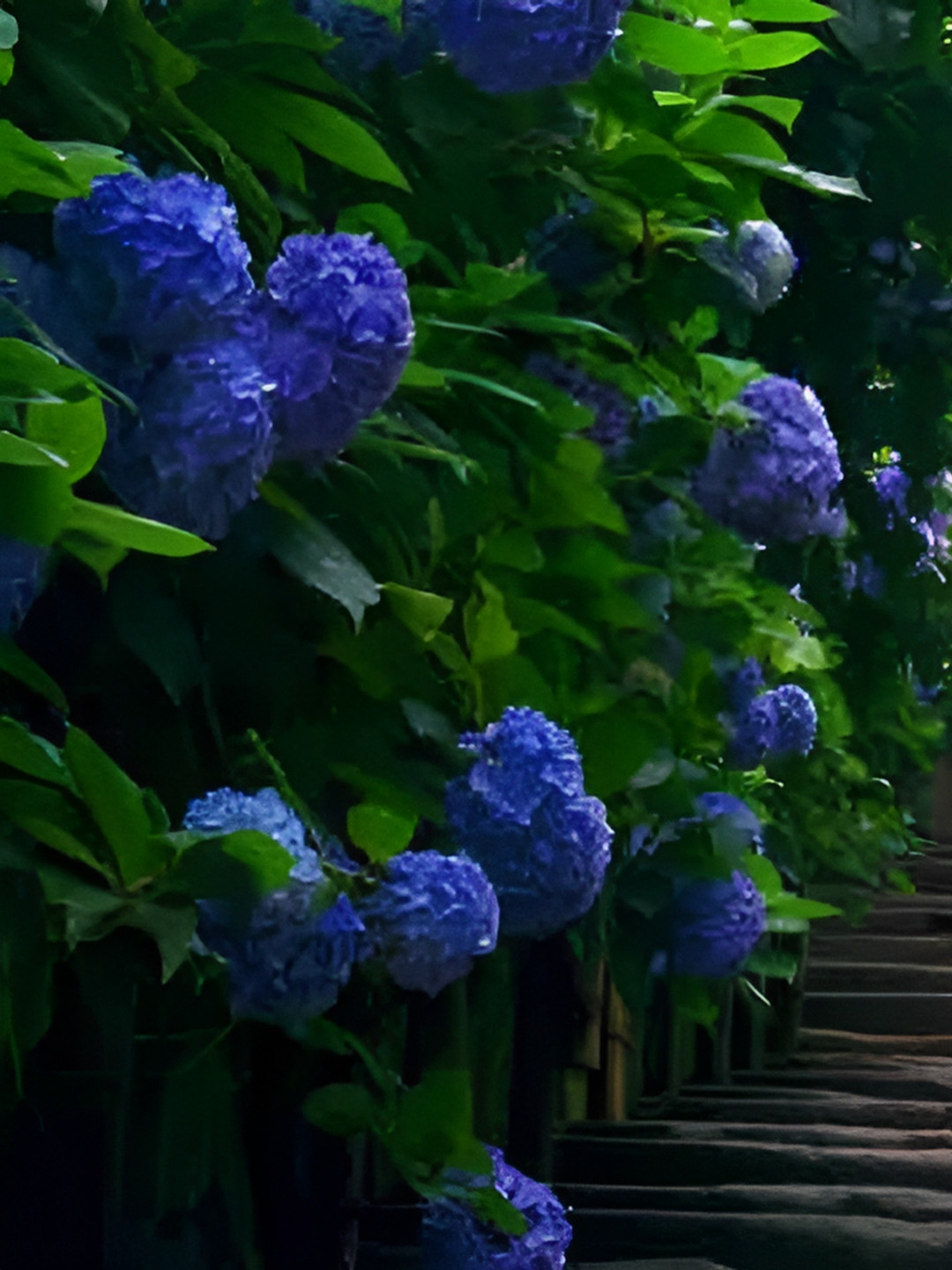 British Terminal Blue & Green Flower Printed Waterproof Poster