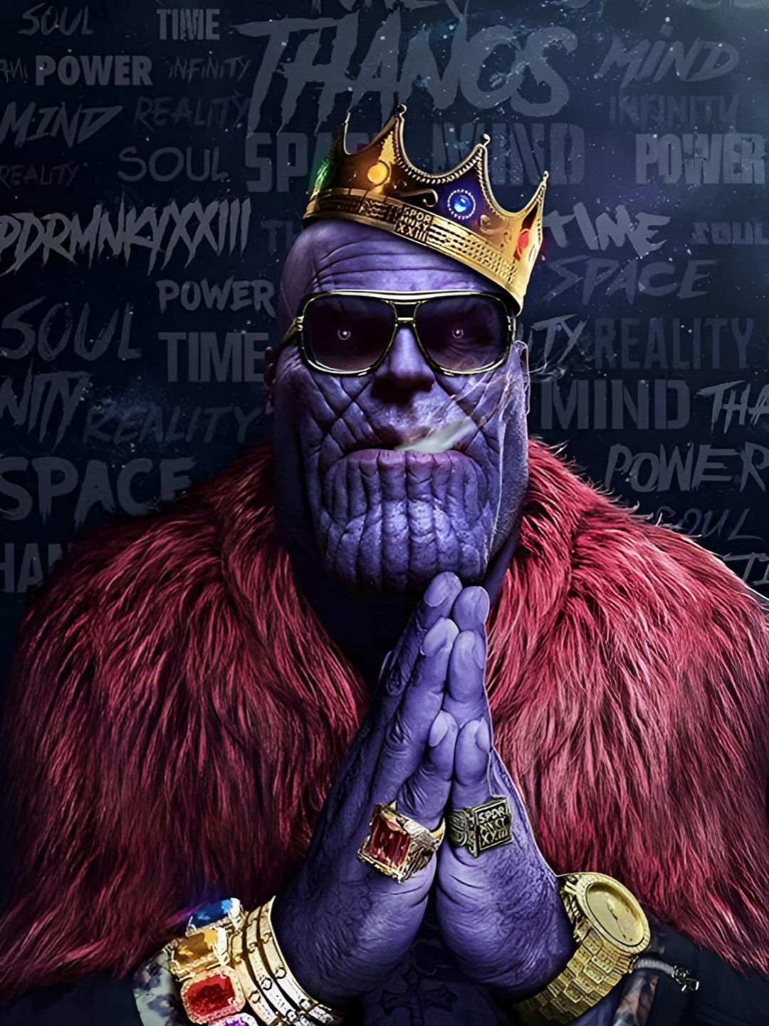 British Terminal Purple & Coral Thanos Printed Waterproof Wall Poster