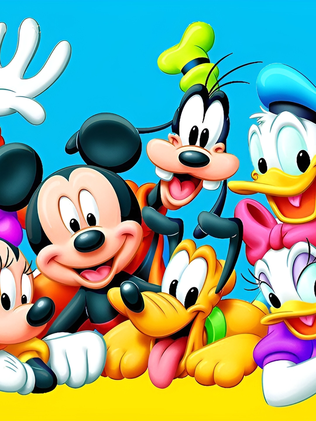 British Terminal Blue & Yellow Paper Cartoon Characters Wall Sticker