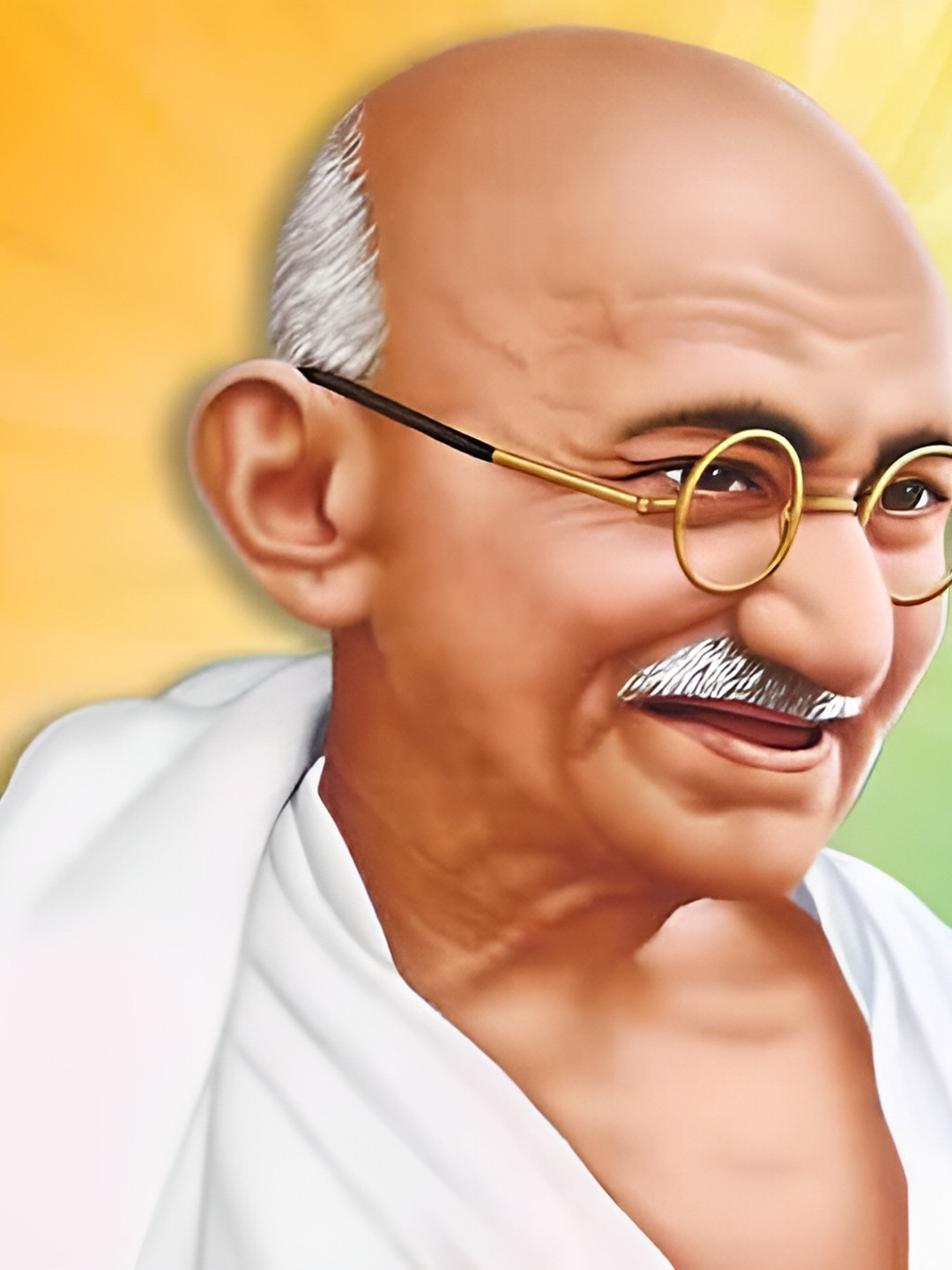 British Terminal Beige & White Gandhi Ji Waterproof Sticker Poster