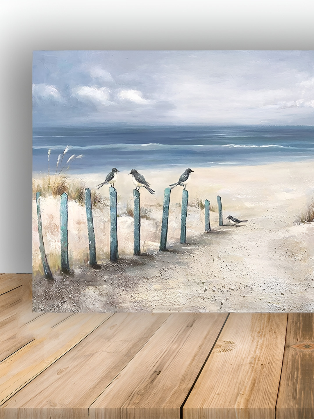 British Terminal White & Blue Abstract Wall Poster