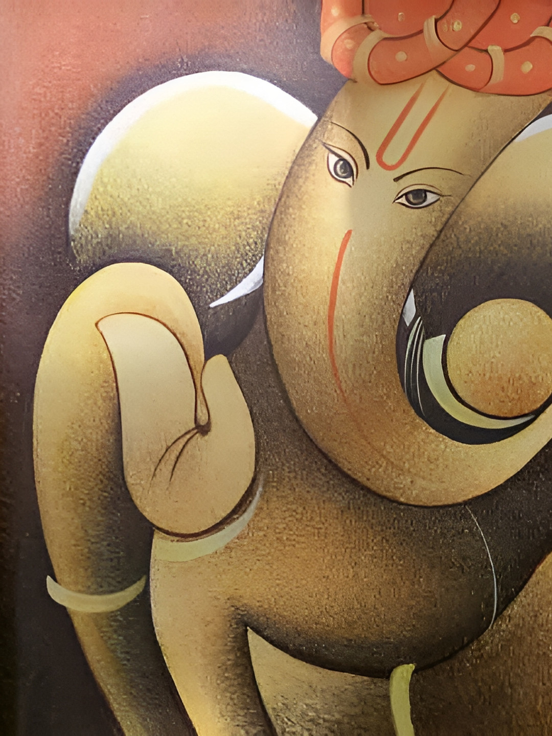 British Terminal Brown and Orange Religious Ganesh Wall Sticker