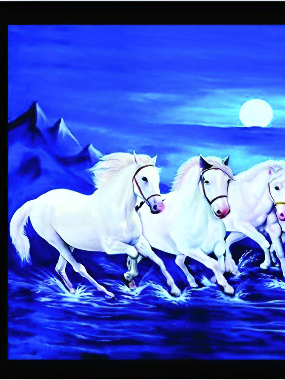 British Terminal Blue & White Horse Printed Waterproof Wall Poster