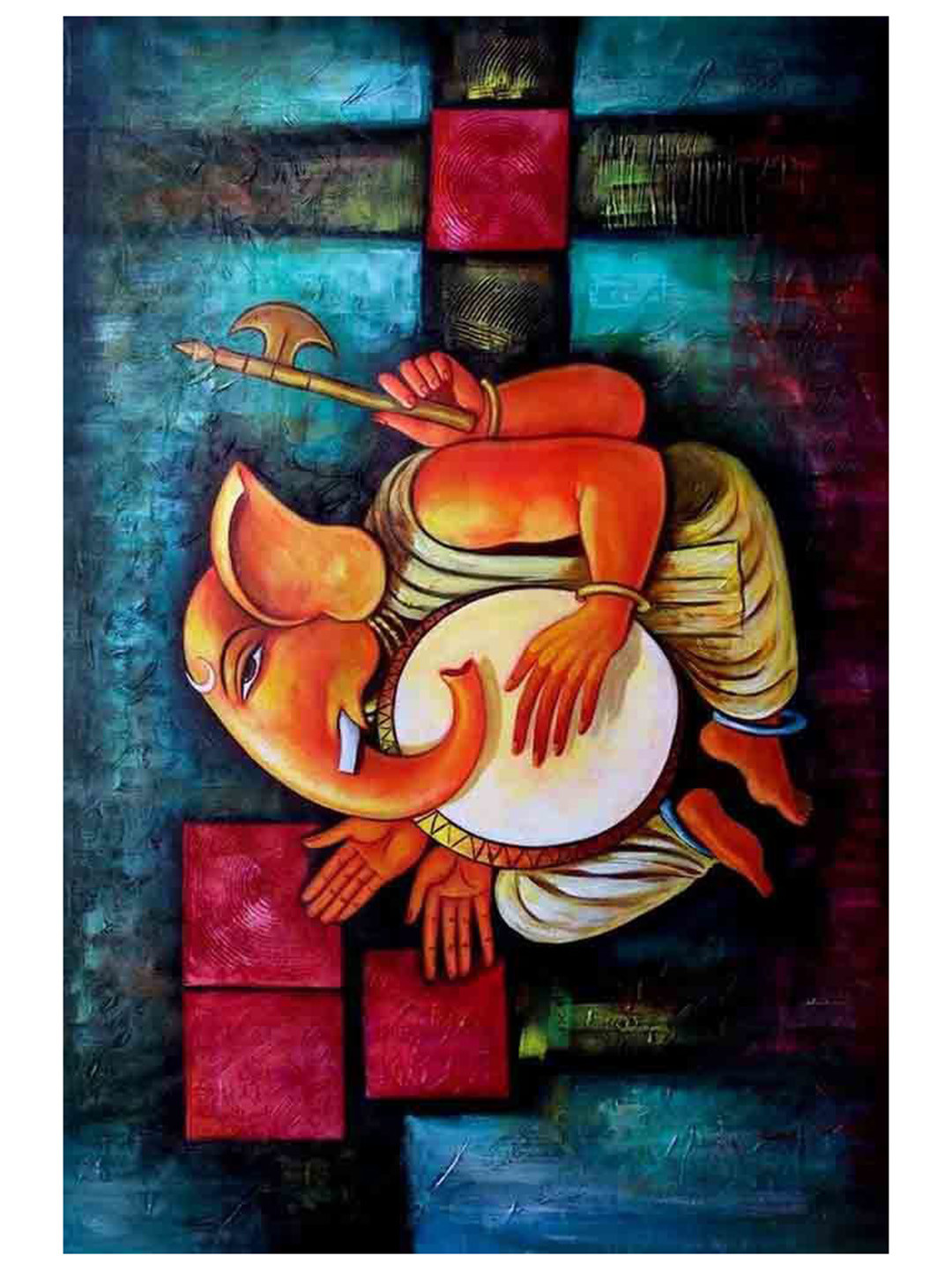 British Terminal Blue & Orange-Coloured Religious Printed Wall Poster