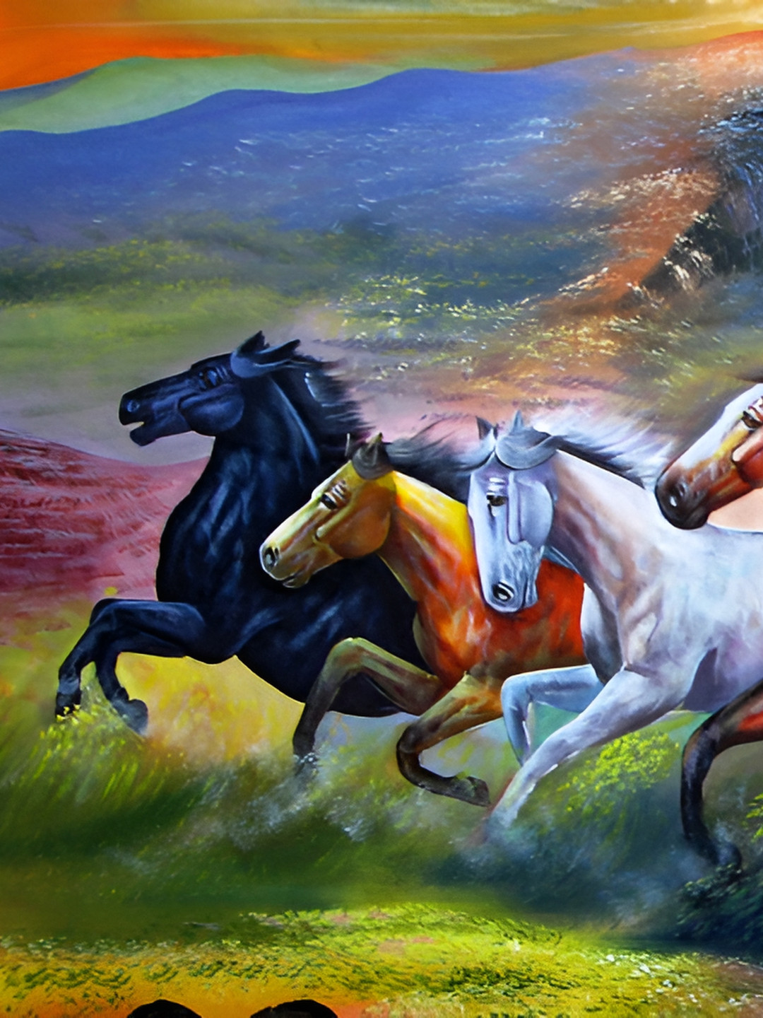 British Terminal Green & Blue Paper Birds and Animals Wall Poster