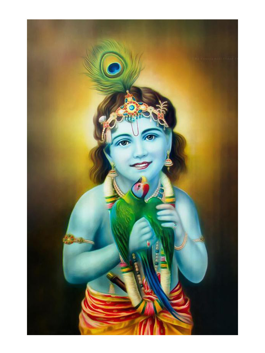 British Terminal Blue & Orange Lord Kishna Wall Sticker