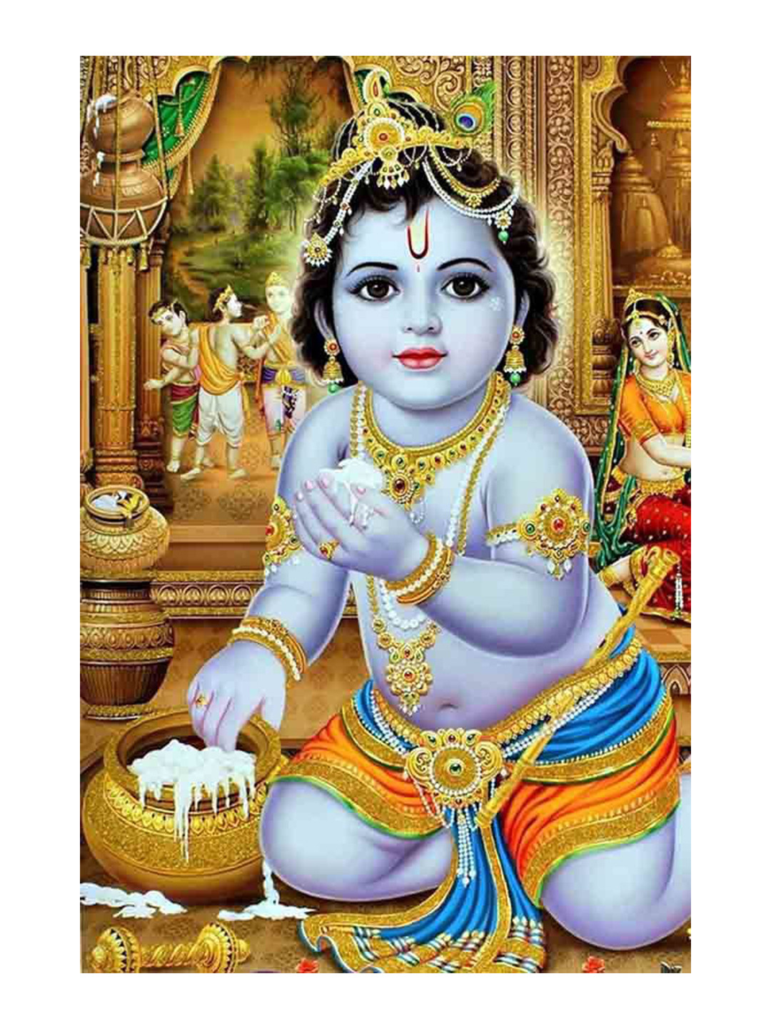 British Terminal Blue & Gold Toned Religious Printed Waterproof Wall Poster