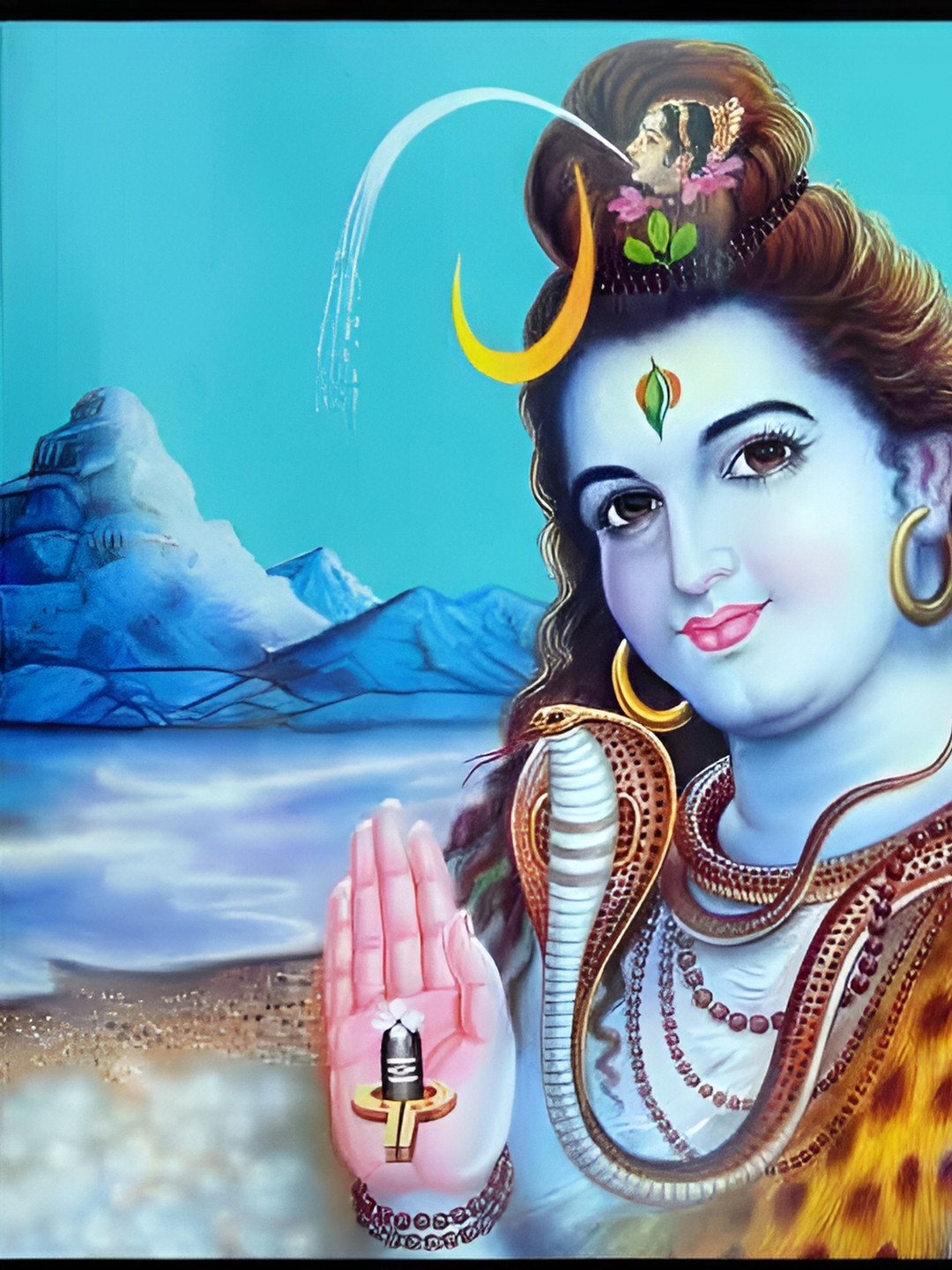 British Terminal Blue & Black Lord Shiv Printed Wall Poster