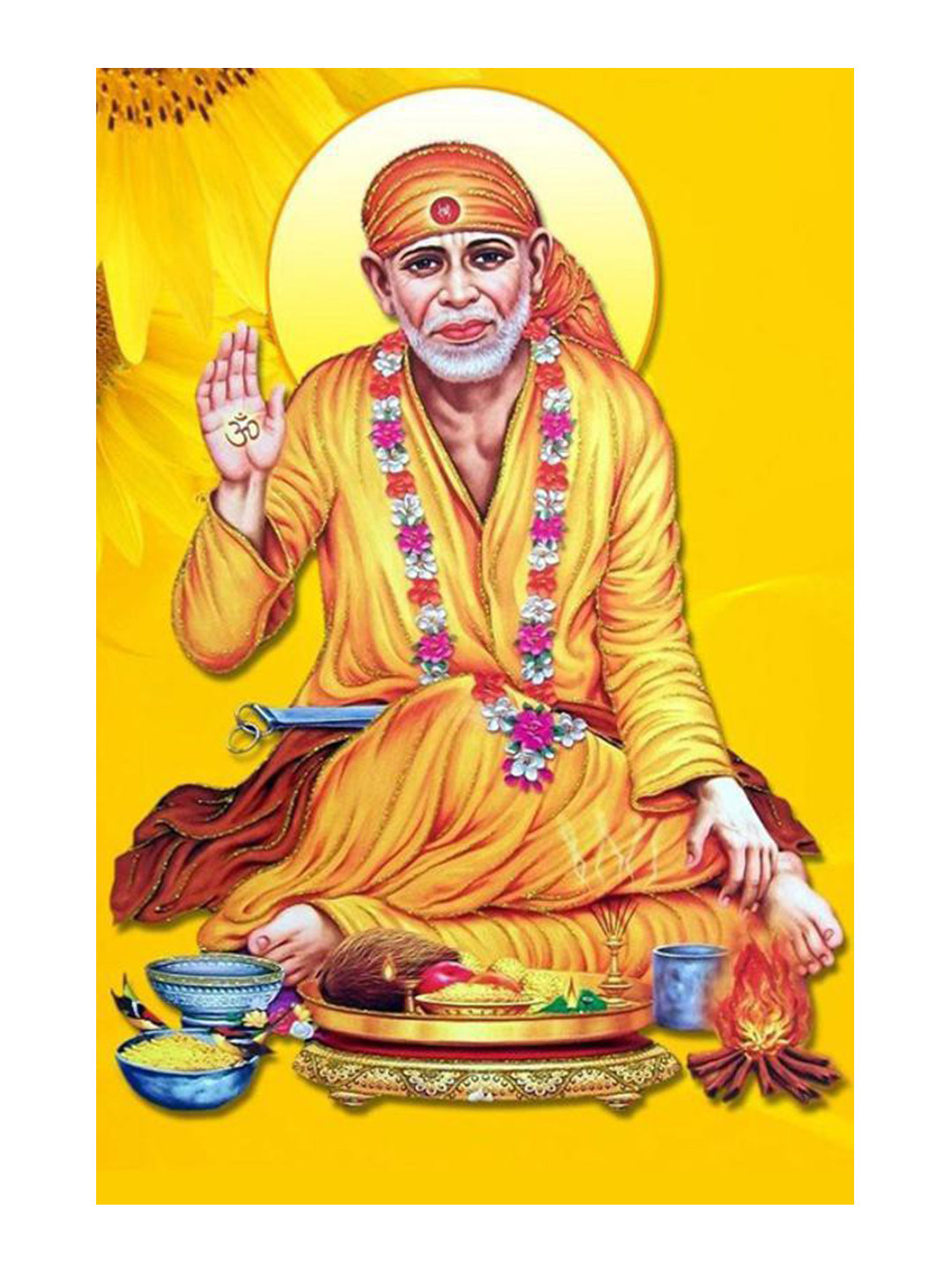 British Terminal Yellow Sai Baba Wall Poster