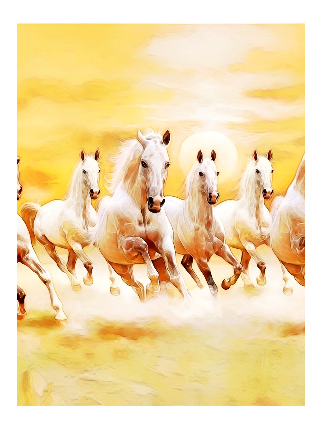 British Terminal Yellow & White Running Horses Wall Poster