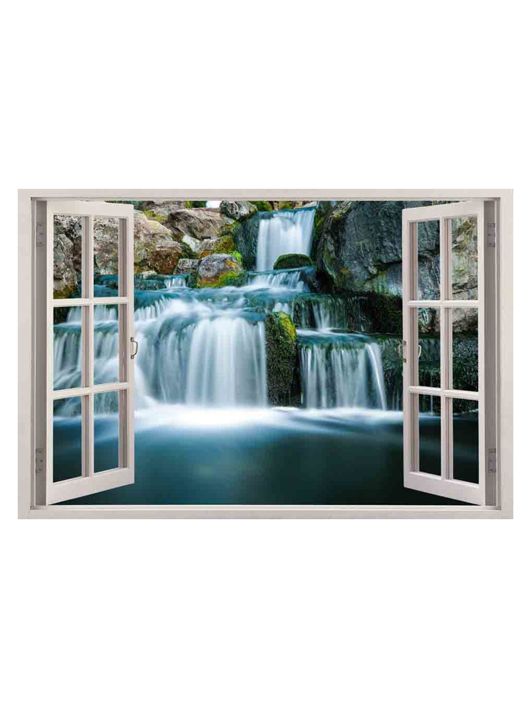 British Terminal White & Green Waterfall Scenery Wall Poster