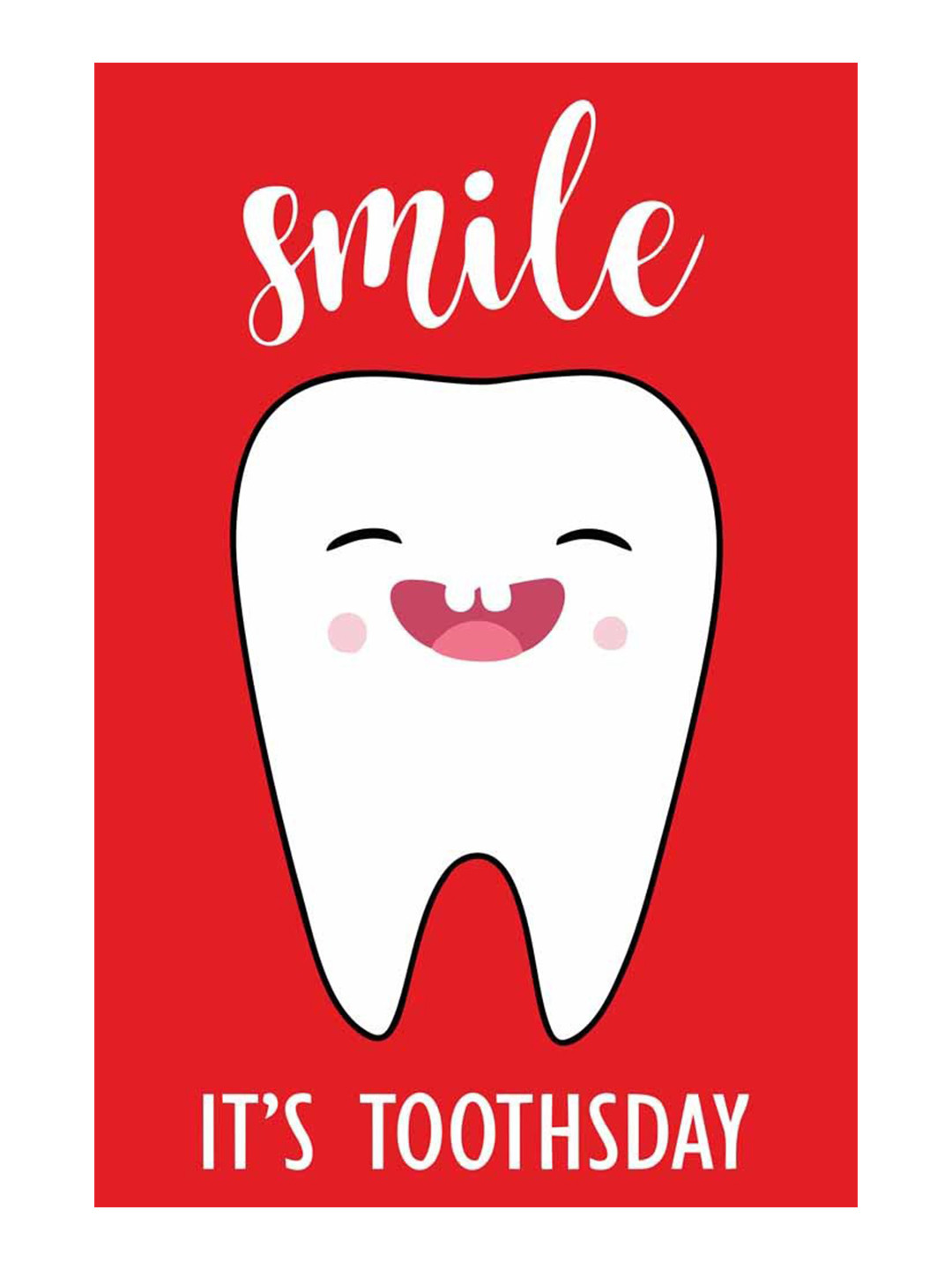 British Terminal Red & White Smile Printed Wall Poster