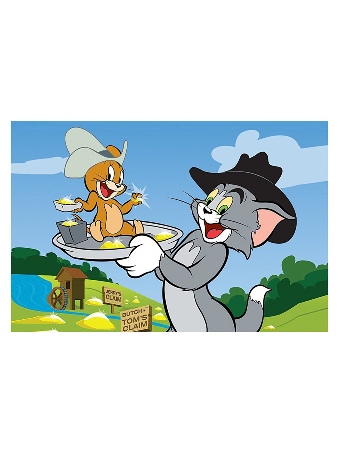 British Terminal Blue & Green Paper Cartoon Characters Wall Sticker