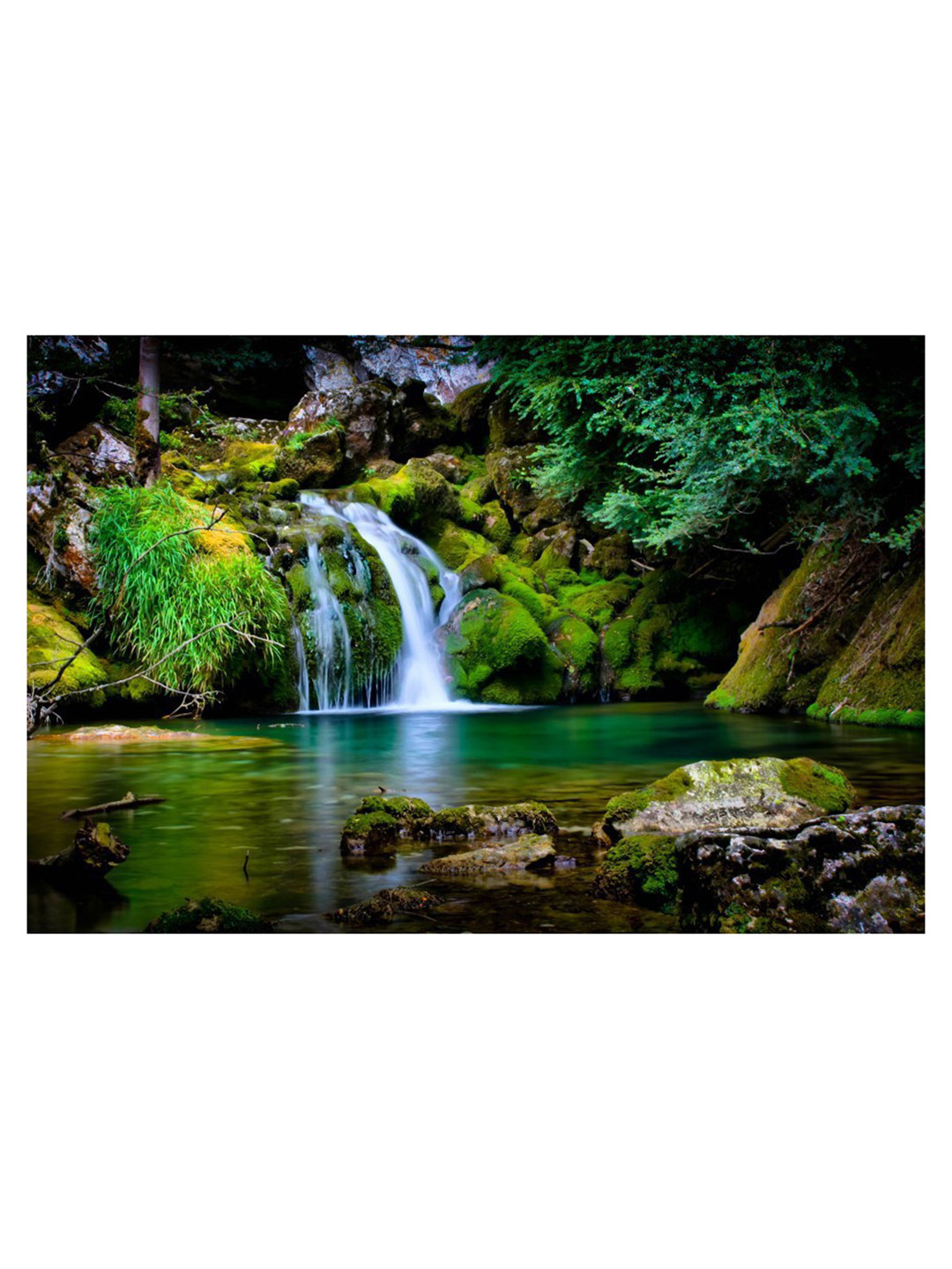 British Terminal Green & Blue Waterfall Wall Poster