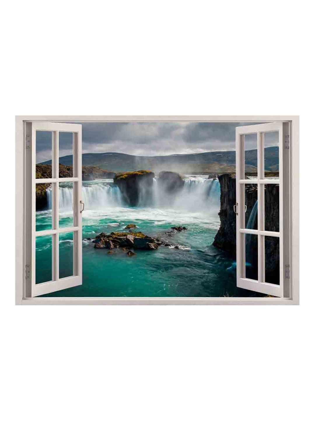British Terminal White & Green Floral & Botanical Waterproof Wall Poster