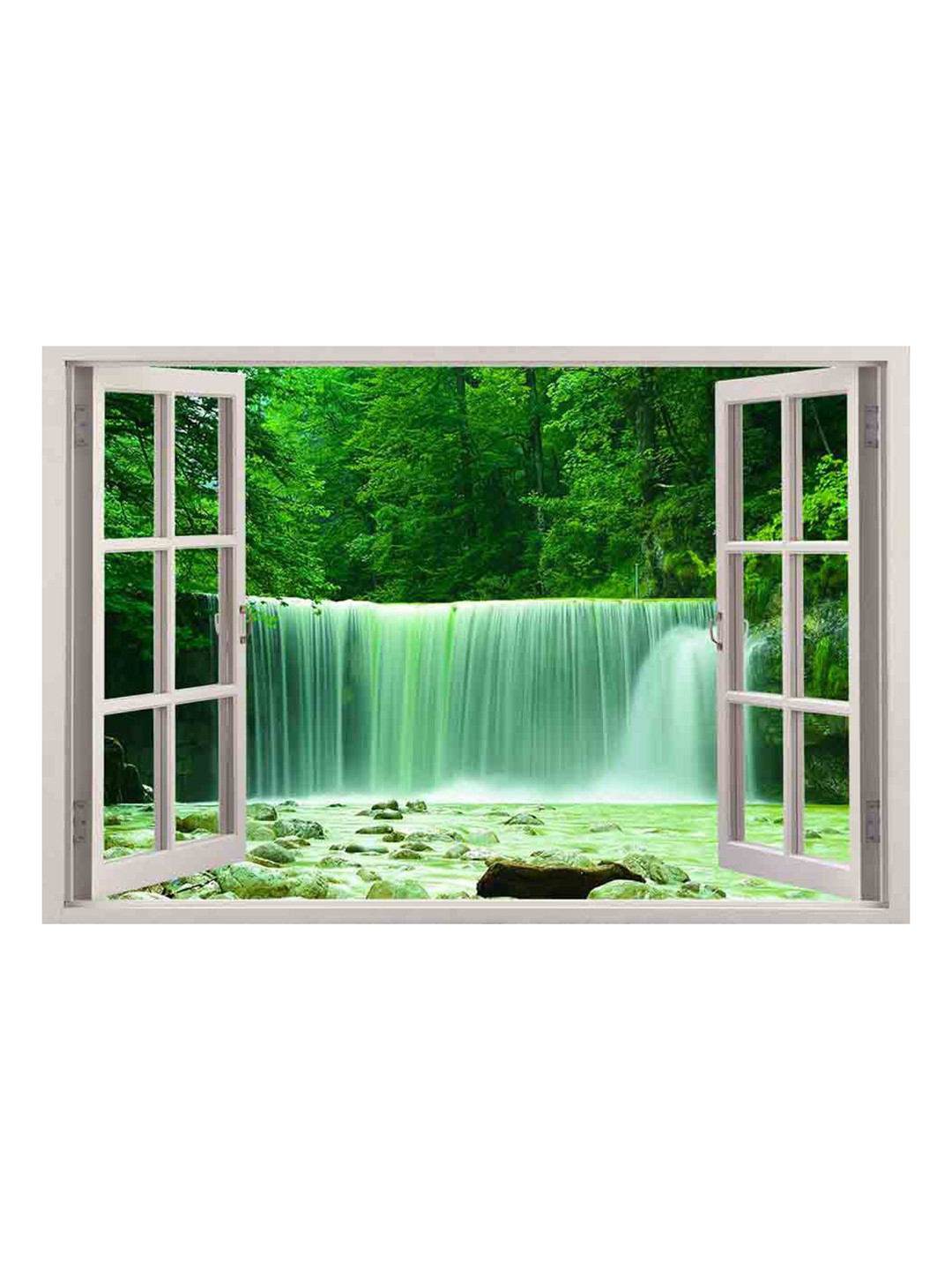 British Terminal White & Green Floral & Botanical Waterproof Wall Poster