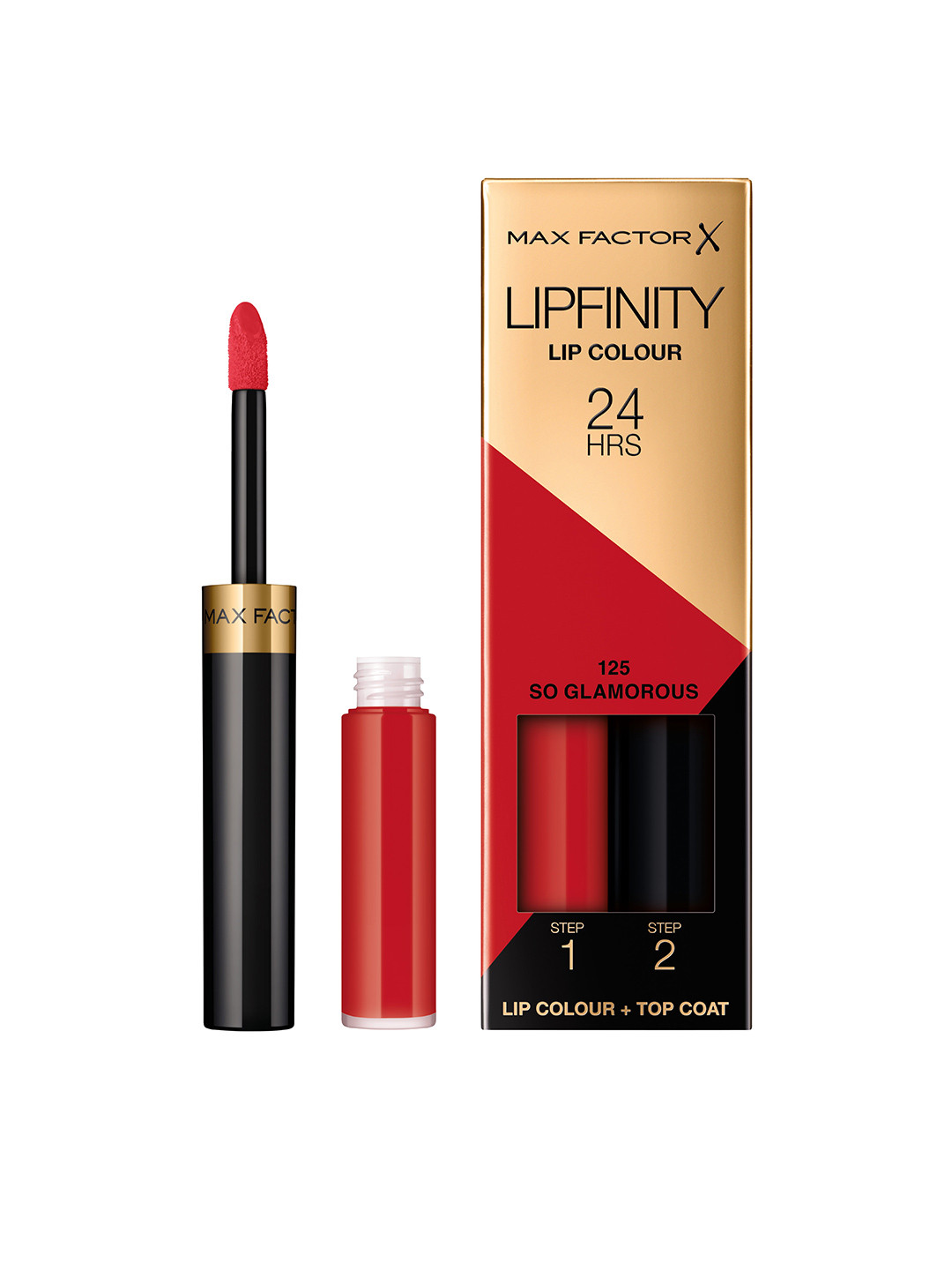 Max Factor Lipfinity Long-Lasting Lip Colour 2.3ml with Top Coat 1.9g - So Glamorous 125