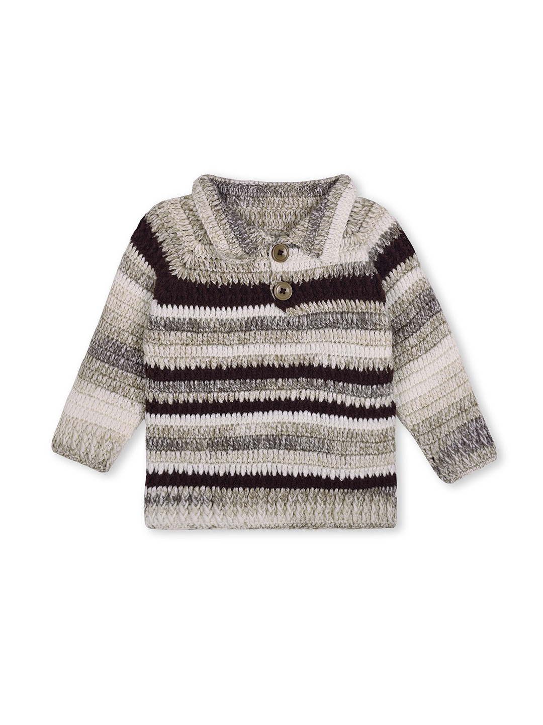 WINDROP SOLUTIONS Kids Striped Long Sleeves Cable Knit Acrylic Pullover Sweater