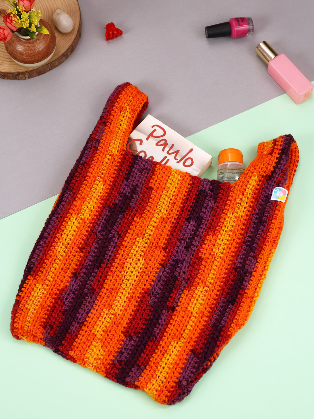 Magic Needles Half Moon Tote Bag