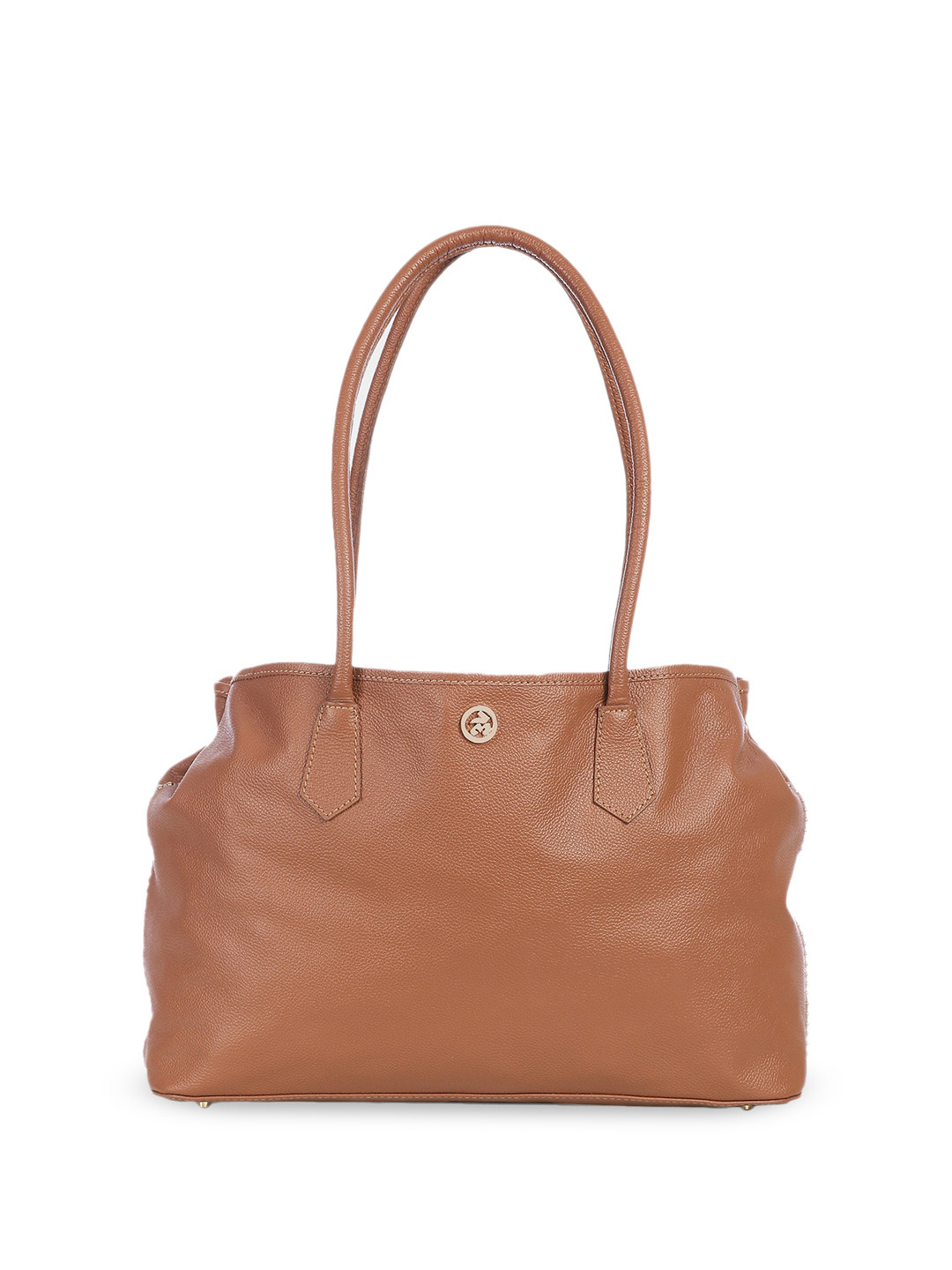 Label Ritu Kumar Textured Zip Detail Leather Shopper Shoulder Bag