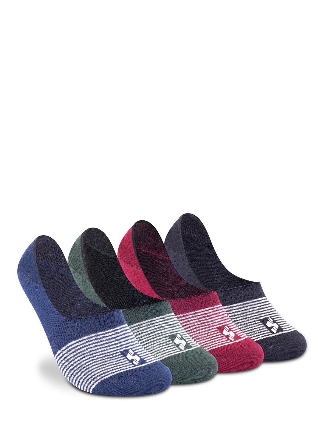 Supersox Unisex Pack of 4 Patterned Cotton Moisture Absorbent Anti Slip Shoe Liners Socks