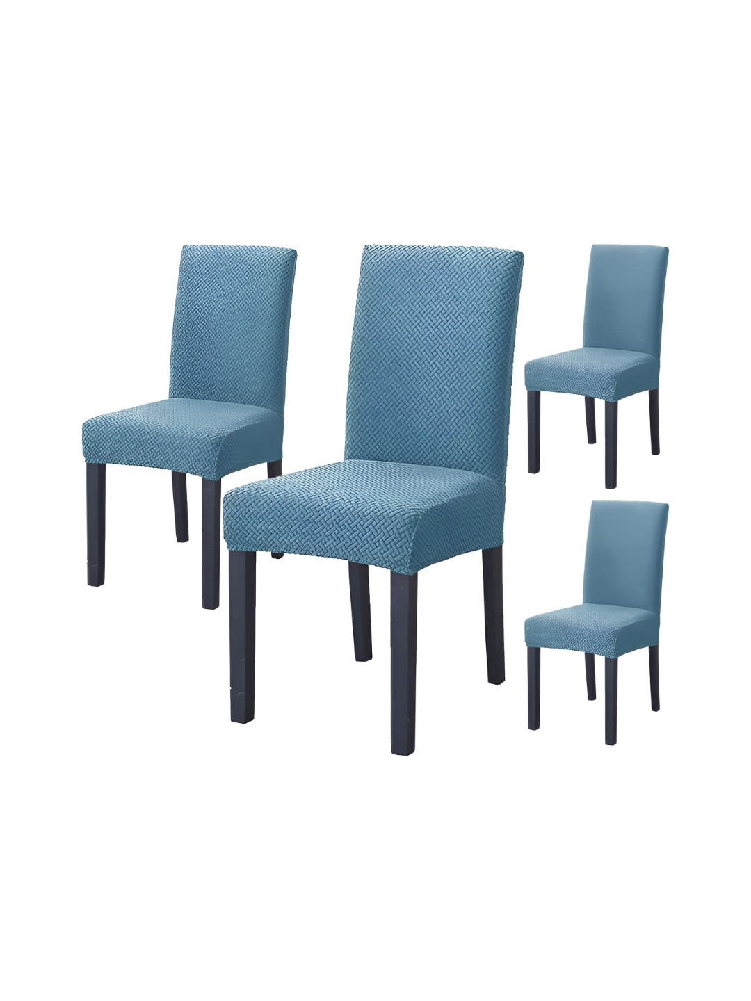 HOUSE OF QUIRK Blue 4 Pieces Removable Washable Chair Covers