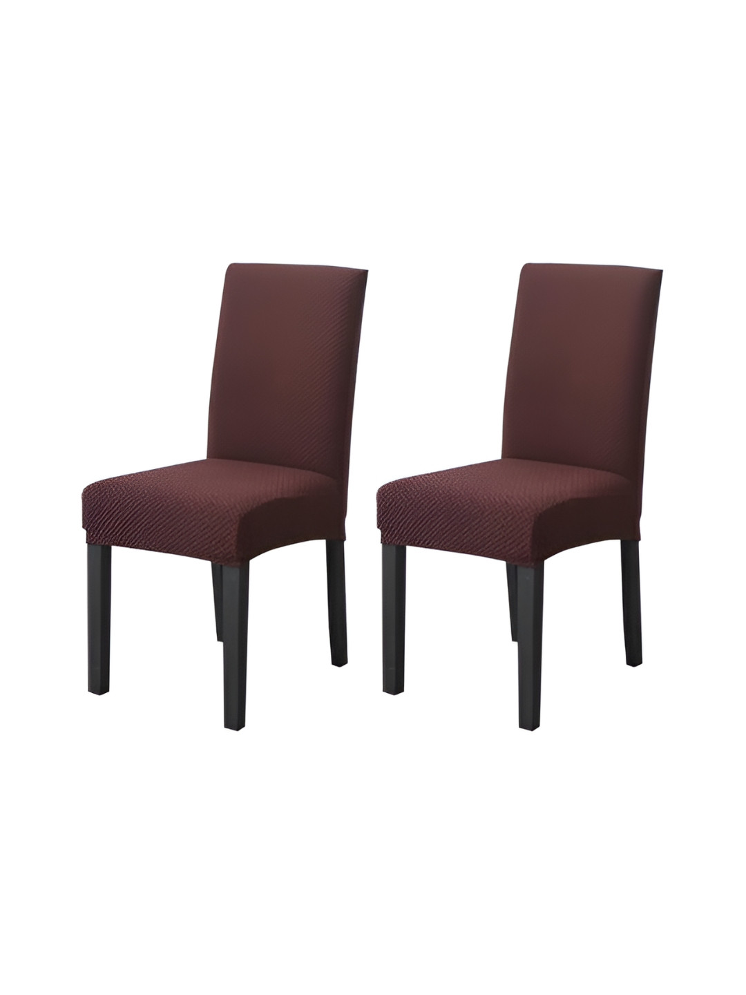 HOUSE OF QUIRK Brown 2 Pieces Self Design Removable Washable Chair Cover