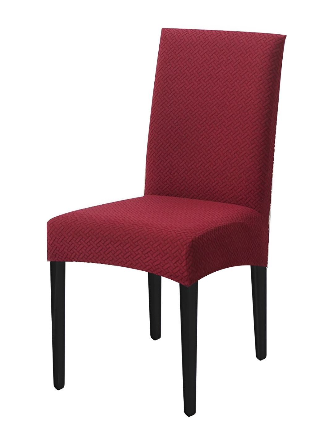 HOUSE OF QUIRK Maroon Self Design Removable Washable Chair Cover