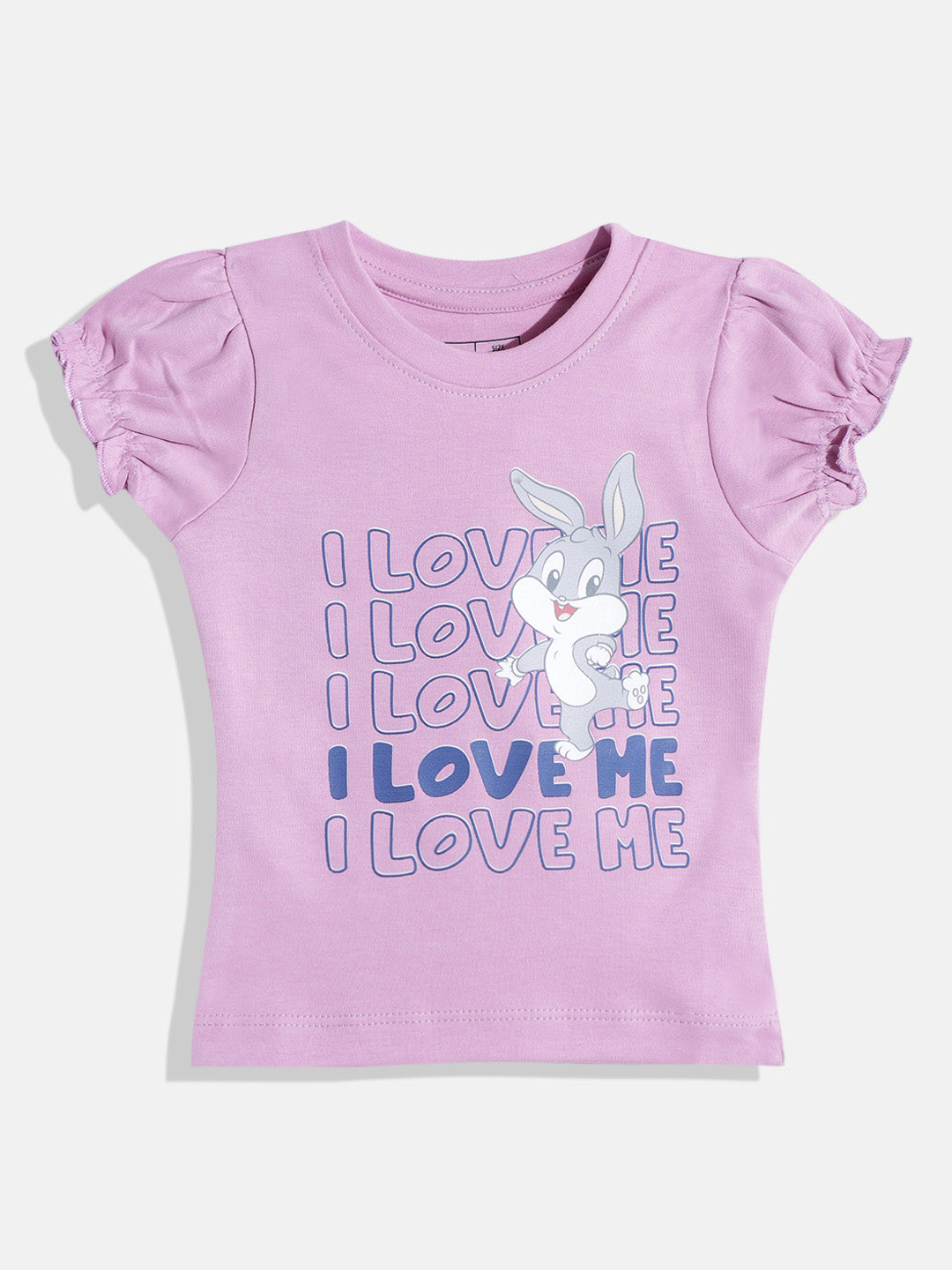 Eteenz Infant Girls Bugs Bunny Print Puff Sleeve Cotton Top