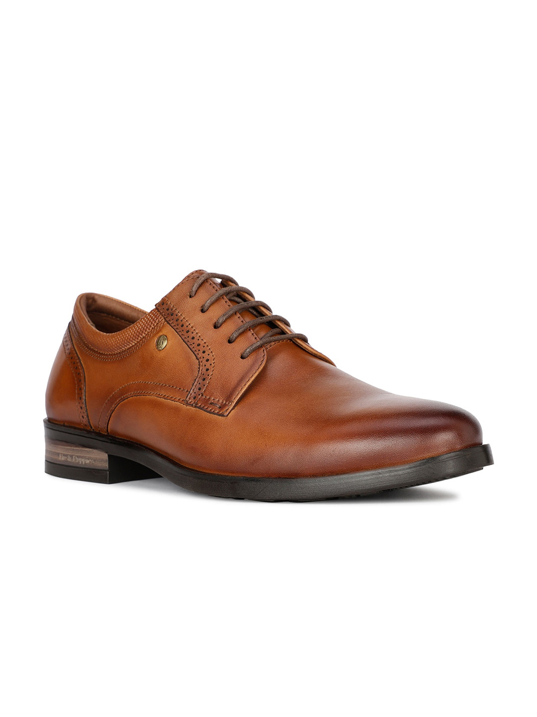 Hush Puppies Men NELSON Round Toe Leather Formal Derbys