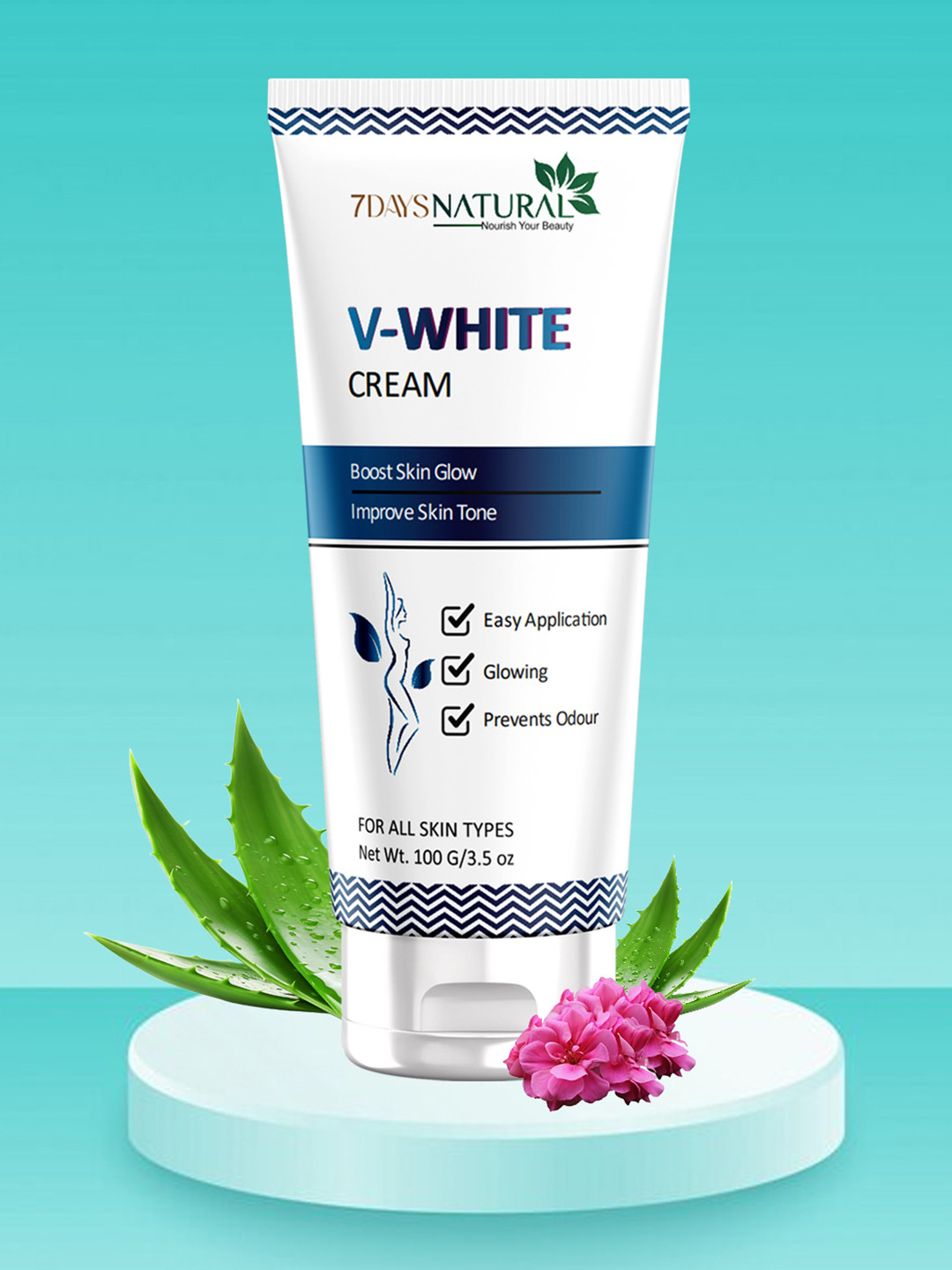 7DAYSNATURAL V - White Intimate Hygiene Cream - 100g