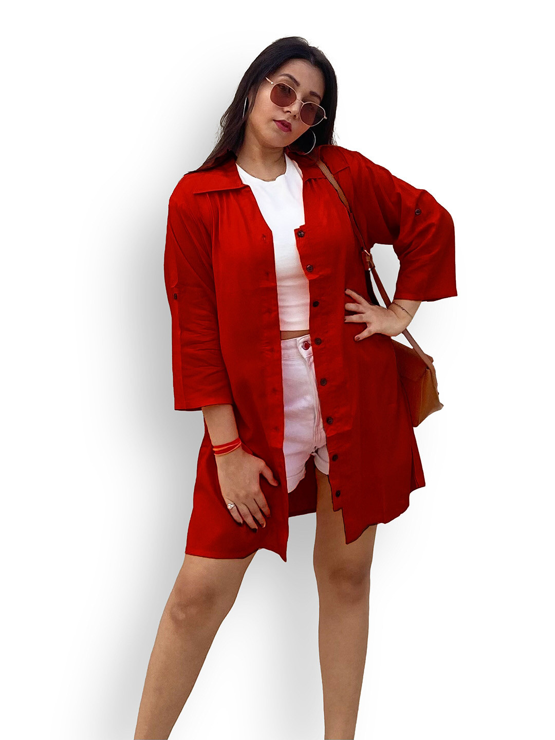 Indietoga Rayon Classic Oversized Casual Longline Shirt