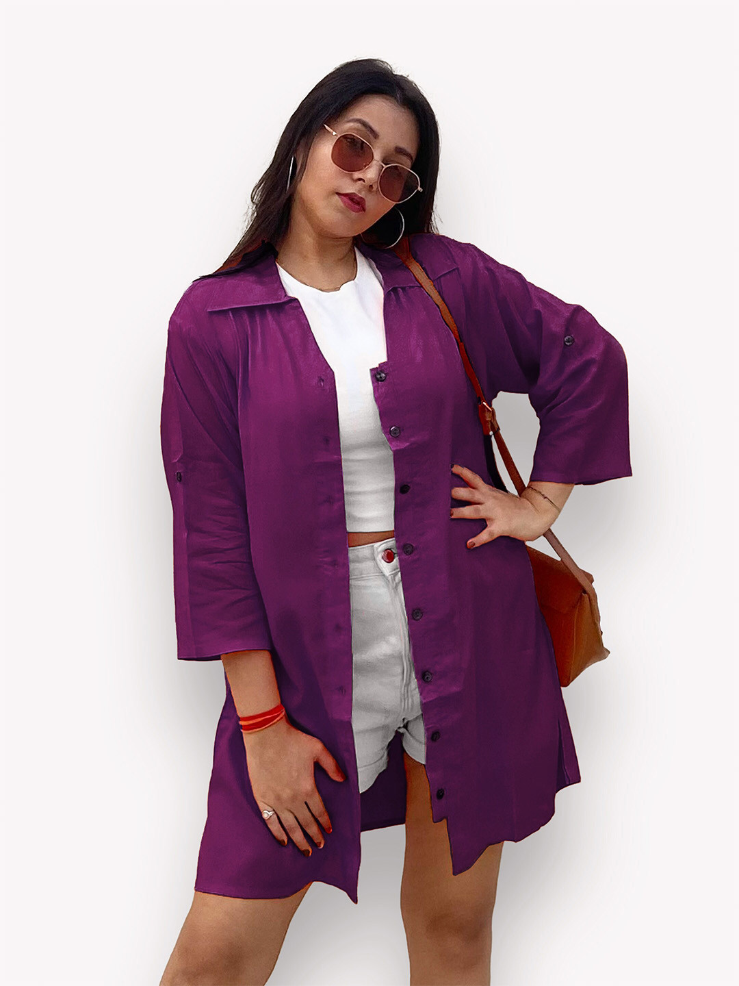 Indietoga Rayon Classic Oversized Casual Longline Shirt