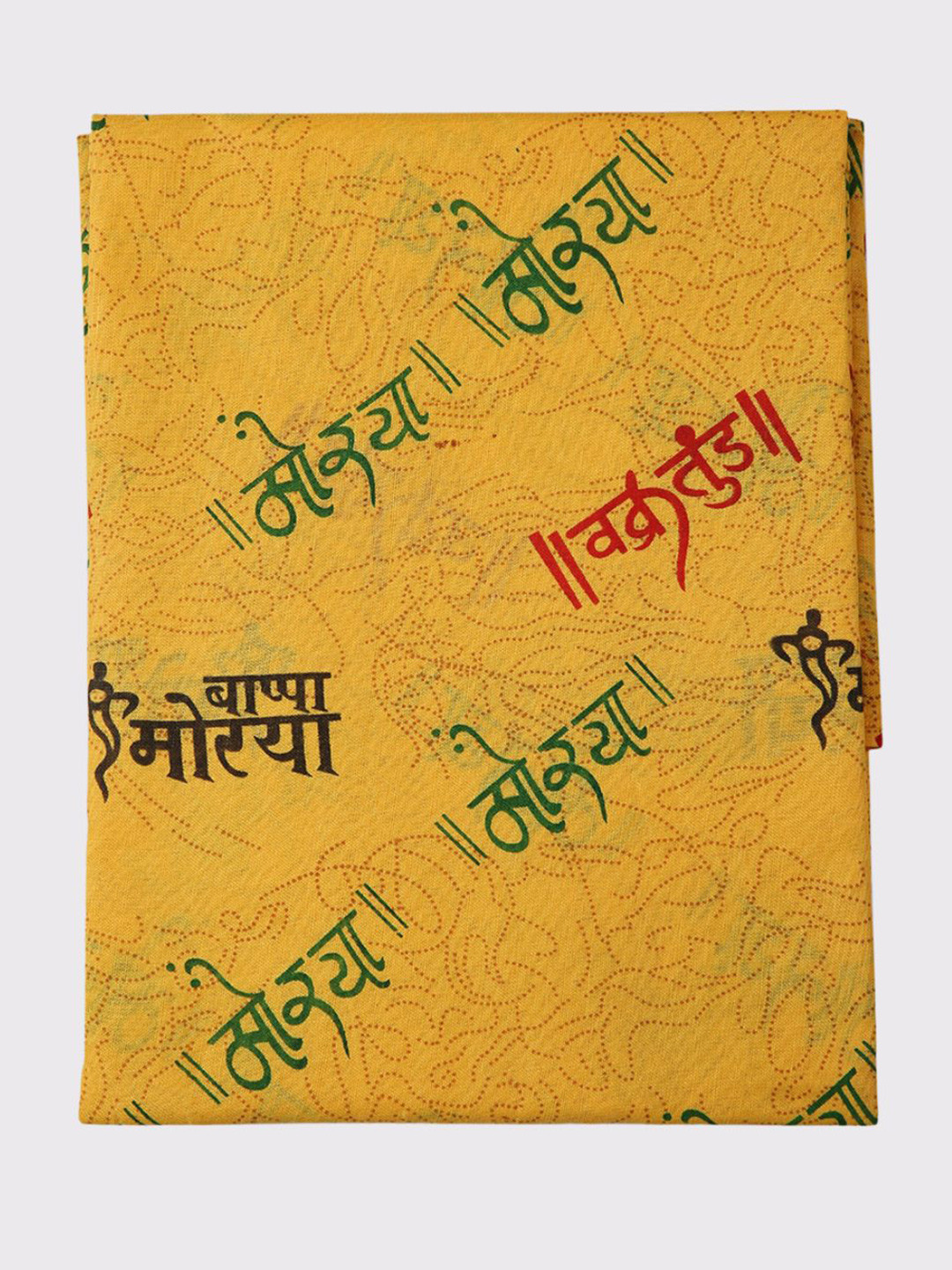 Maharaja Men Ganpati Bappa All Over Printed Cotton Kurta Clothing Fabric