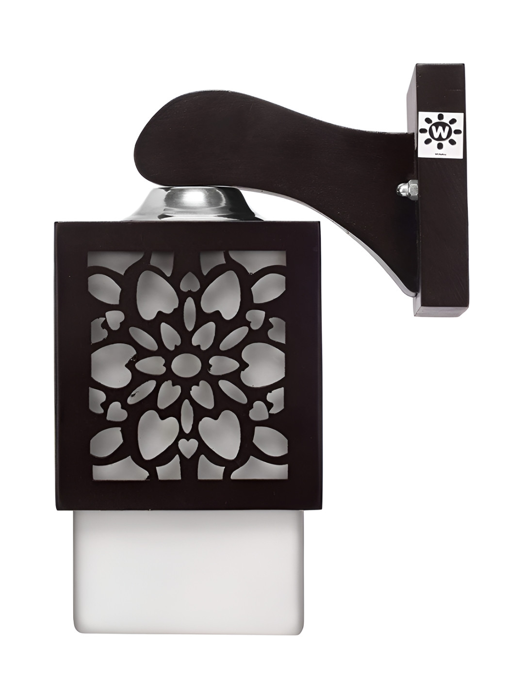 Areezo Brown White Square Metal Wall Lamp