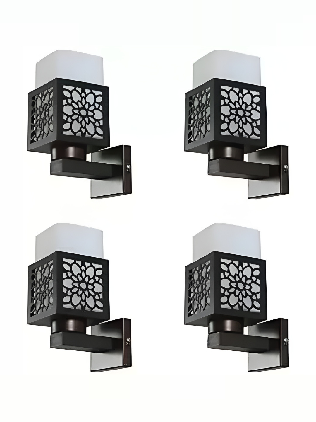 Areezo Brown White 4 Pieces Square Metal Wall Lamp